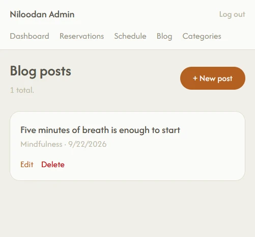 Blog posts admin panel with bilingual post management